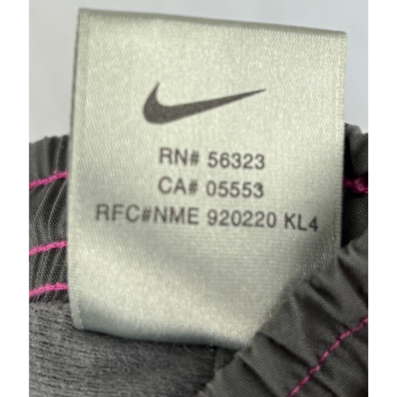 Vintage Y2K Nike Windbreaker Track Pants Youth Large 14 Gray Pink Silver Tag Zip - Picture 10 of 12